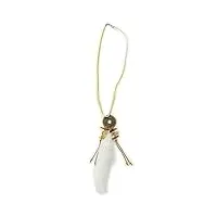 collier chaîne di1610 déguisement indien kostuem bijoux parure de plumes halloween necklace (white)