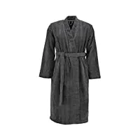 marc o'polo peignoir kimono unisexe en velours rayé, anthracite, taille s