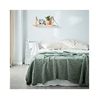 xyuluy 100% coton couverture tricotée, élégant minimaliste bureau solide couleur accueil nap rest blanket multi-function, 130 * 180cm,vert