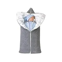 echo4745 sac de couchage bébé, fille garçon couvertures d'emmaillotage peluche tricoter double couche hiver gigoteuses de cartoon mignon pour poussette 0-24 mois
