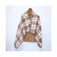 jyyx multi-function plaid molleton nap shawl couverture souple automne et cardigan intérieur extérieur hiver cape pour hommes, femmes et enfants,100 * 140cm