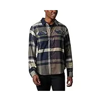 columbia flare gun flanelle stretch pour homme, homme, chemisier, flare gun stretch flannel, plaid collegiate navy big check, small