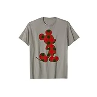 disney mickey mouse christmas plaid silhouette fill t-shirt