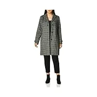 vince camuto women's mixed fabric wool coat, glen plaid, xs