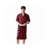 klufo pyjama d'été pour homme, manches courtes, doux, ample, 4xl, peignoir pour homme (couleur : a, taille : l code)