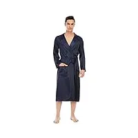 peignoir homme d'hiver peignoir homme chemise de nuit en soie à capuche confortable et respirante à manches longues (couleur: a, taille: xxl)