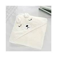 chengbeautiful serviettes de bain pour enfants serviette de bain pour enfants toile de bain à capuchon peignoir mou pour garçons et filles (couleur : white, size : 80×80 cm)
