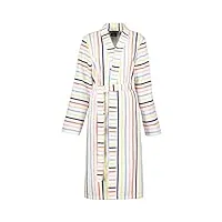 cawö home peignoir kimono à rayures 3343 - blanc et multicolore - 62 l