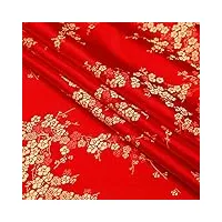muyunxi tissu en satin soyeux tissu de doublure utilisé pour chemise de nuit peignoir décoration de mariage robe et craft matière 114 cm de large vendu au 2 mètre(color:gros rouge)