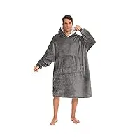 yeplins - pull à capuche avec robe, couverture, sweat à capuche en flanelle., taille unique