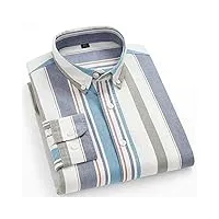 zying pure cotton hommes oxford chemises à rayures plaid business business homme button up shirt (color : l, size : 42 180cm 75kg)