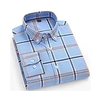 zying pure cotton hommes oxford chemises à rayures plaid business business homme button up shirt (color : m, size : 38 165cm 50kg)