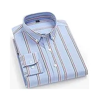 zying pure cotton hommes oxford chemises à rayures plaid business business homme button up shirt (color : i, size : 39 170cm 60kg)