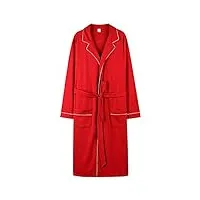 xyzmdj peignoir pyjama homme automne/hiver rouge décontracté peignoir lâche grande taille homewear peignoir (color : a, size : xl code)