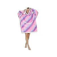 zhiwei sweat plaid à capuche adulte, pull polaire femme homme, couverture à capuche wearable sherpa couverture surdimensionnée avec manche et poche, géant chaud et doux