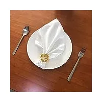 yuoyu lot de 12 serviettes en coton satiné blanc pour mariage, fête, mariage, restaurant, mouchoir