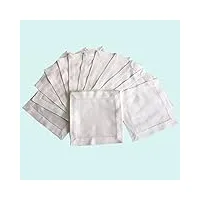 yuoyu lot de 12 serviettes en coton satiné blanc pour mariage, fête, mariage, restaurant, mouchoir