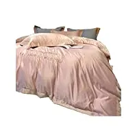 ukko bedding & linen parure de lit 4 pièces lisse et douce comme de la soie avec broderie florale, style luxueux, brillant, 200 x 230 cm