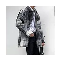 homeilteds plaid woolen coat veste décontractée for hommes men streetwear wild long long manteau mens howat (color : checked, size : xl.)