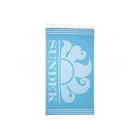 sundek basic fouta serviette de plage bleu clair am401atc100086600