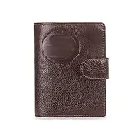 portefeuilles pour hommes en cuir véritable avec porte-cartes couverture de passeport porte-monnaie pour hommes portefeuille court pour homme (couleur: noir) (marron)