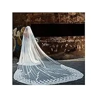 zzzyw veil de monstre de mariée longue 4m couverture de dentelle voile de mariée mariage très long voile de mariage (color : white 400cm, taille : one size)