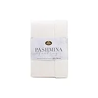 gözze - couverture douillette et confortable, pashmina feeling, réversible, 460 g/m², 150 x 200 cm - blanc coton
