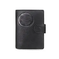 qzh portefeuilles pour hommes en cuir véritable avec porte-cartes couverture de passeport porte-monnaie pour hommes portefeuille court pour homme (noir)