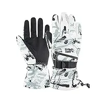 gants d'extérieur pour adultes gants imperméables antidérapants gants de cyclisme chauds en molleton d'hiver gants wintertelefingers gants toilette vert pomme (white, l)