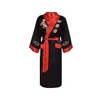 bon amixyl peignoir unisexe kimono japonais chinois dragon pyjama cardigan kimonos robe de chambre en satin peignoir rouge xxl