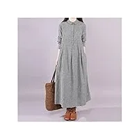 sdfgh plaid manches longues printemps robe bureau dame travail robe femmes automne décontracté robe mi-longue (color : a, size : xl code)