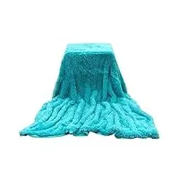 hihelo couverture super douce et chaude en fourrure moelleuse à poils longs pour canapé, lit, lit chaud - bleu lac, housse de coussin 45 x 45 cm