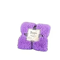 hihelo couverture super douce et chaude en fourrure moelleuse à poils longs pour canapé, lit, lit - couverture chaude - violet clair - 130 x 160 cm