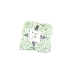 hihelo couverture super douce et chaude en fourrure moelleuse à poils longs pour canapé, lit, lit - vert clair - 130 x 160 cm
