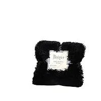 hihelo couverture super douce et chaude en fourrure moelleuse à poils longs pour canapé, lit, lit, couverture chaude, couverture confortable, noir, 130 x 160 cm