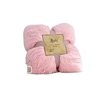 hihelo couverture en fourrure super douce et chaude - couverture moelleuse à poils longs - couverture chaude - rose - 80 x 120 cm