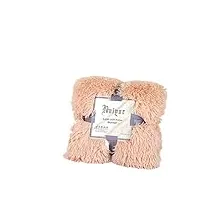 hihelo couverture super douce et chaude en fourrure moelleuse à poils longs pour canapé, lit, lit - couverture chaude - marron clair - 160 x 200 cm