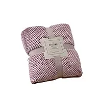 hihelo couverture plaid pour lit couvertures à carreaux moelleuses sur le canapé couvre-lits colorés décoratifs king size couvertures polaire corail - violet, 180 x 200 cm