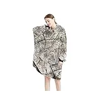 couverture à capuche surdimensionnée pour femme, sweat-shirt confortable à motif vieux bois gercé, multicolore, taille unique