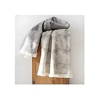 ekayg Écharpe d'hiver pour femme tricotée classique plaid imitation tippet couverture châle (b taille unique)