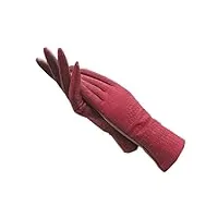 wrtgerht gants hiver dames poignet main cuir bras couverture conduite gants vin rouge cyclisme conduite mitaines gants (color : a, size : 7.5)