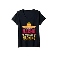 femme cinco de mayo nacho serviettes de table taille moyenne fête mexicaine t-shirt avec col en v