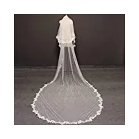 yalych jhhdp perles voile de mariage avec dentelle 2 couches couverture visage de mariée 3,5 mètres long blusher accessoires décoration de serviettes
