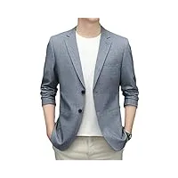 blazer décontracté pour homme - bleu - coupe ajustée - oversize - simple boutonnage, plaid gris., xxl