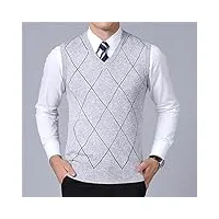 dshgdjf pull for hommes pull gilet slim fit pulls tricots plaid automne style coréen décontracté hommes vêtements (color : b, size : l code xl code)