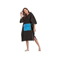 nuzamas serviette à capuche tendance à séchage rapide pour femme, serviette de plage, poncho avec capuche, éponge absorbante pour la natation, la plage, le surf, le poncho (noir caramel