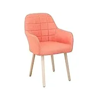 chaises de cuisine canapé chaise moderne minimaliste créatif en bois massif chaise de salle À manger couverture en lin dossier rembourré chaise de table 45x48x82cm,orange