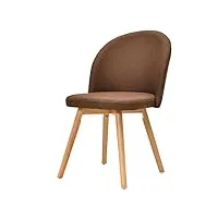 chaises de cuisine  chaise de salle à manger dossier en bois massif chaise de table restaurant couverture en lin chaise de loisirs rembourrée facile à assembler,marron