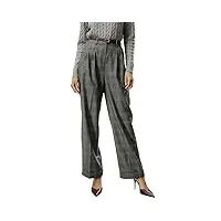 lilysilk pantalon de costume en flanelle de laine à jambes larges pour femme pantalon de costume blazer d'affaires chaud et doux doublé de soie 6, glen plaid