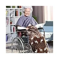 saruel ensemble chaud pour fauteuil roulant, utilisé pour garder au chaud les jambes et les épaules des personnes âgées, couverture chaude en velours double face pour fauteuil roulant pour personne